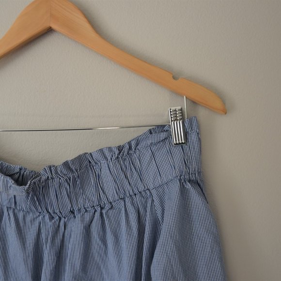 H&M Blue & White Gingham Ruffle Blouse Size 12 - Picture 6 of 8